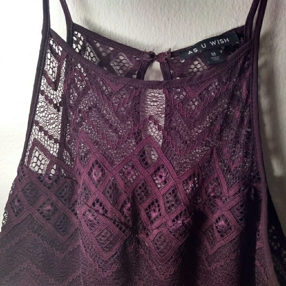 Purple/Plum Formal Lace Stitch Dress